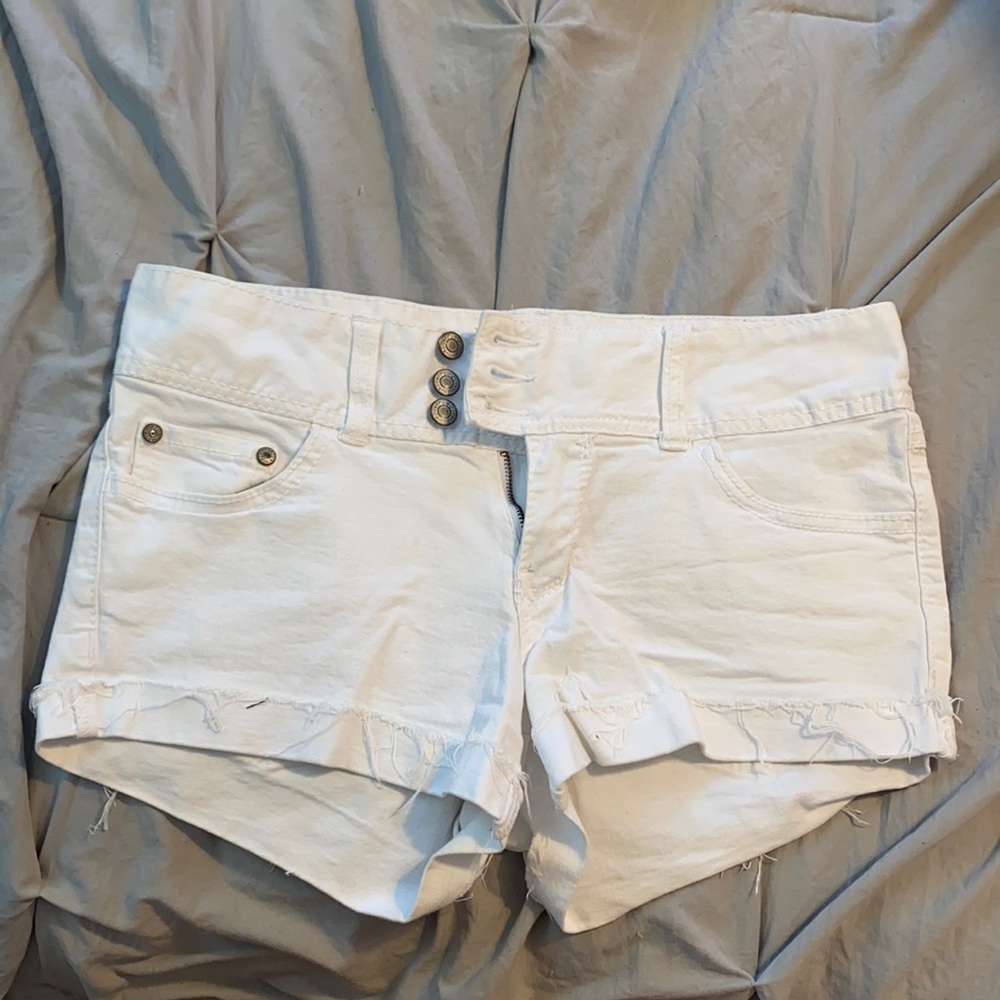 White Jean shorts